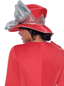 G10042 Hat (Coral, White)