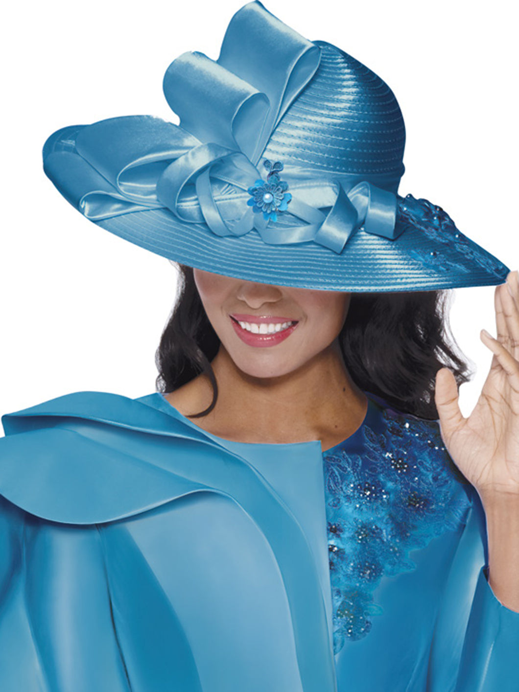 G400852 Hat (Turquoise, White)